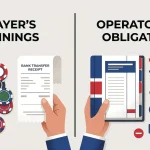 Editorial illustration separating a player
