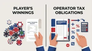 Editorial illustration separating a player